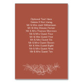 Terracotta floral Elegante Hochzeit Empfang Tischnummer (Rückseite)