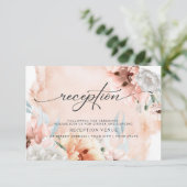 Terracotta Floral Empfang Einladung (Stehend Vorderseite)