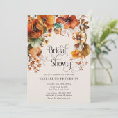 Terracotta Floral | Fall-Brautparty Einladung (Stehend Vorderseite)