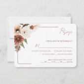 Terracotta Floral Fall Modern mit Meal Choice RSVP Karte (Vorderseite)