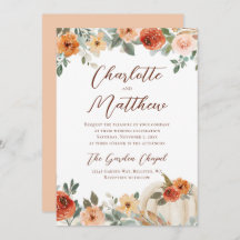 Terracotta Floral Fall Pumpkin Wedding