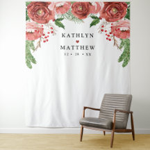 Terracotta Floral Foliage Wedge Foto Booth