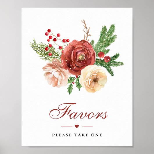 Terracotta floral Foliage Winter Wedding Lieblinge Poster