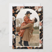 Terracotta Floral Foto Black Wedge Save The Date (Rückseite)