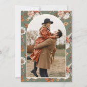 Terracotta Floral Foto Sage Green Wedding Save The Date (Rückseite)