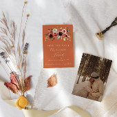 Terracotta Floral Foto Save the Date