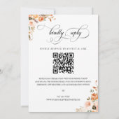 Terracotta Floral Frame QR Code Hochzeit Einladung (Rückseite)