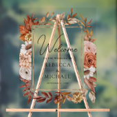 Terracotta Floral Frame Wedding Welcome Acrylschild (Neutral)