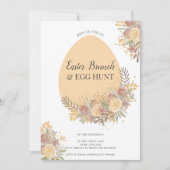Terracotta floral Gold Ostern Brunch Ei Jagen Einladung (Vorderseite)