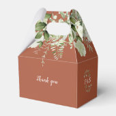 Terracotta Floral Greenery Monogram Wedding Geschenkschachtel (Rückseite)