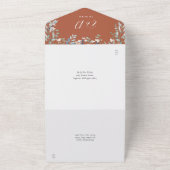 Terracotta Floral Greenery Script Wedding All In One Einladung (Außenbereich)