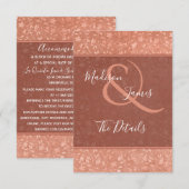 Terracotta floral, Hearts Vines Wedding Insert Einladung (Vorne/Hinten)