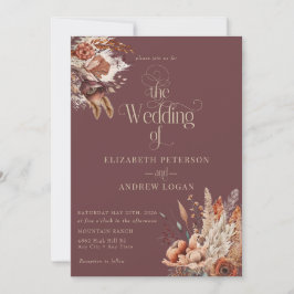 Terracotta Floral | Herbst-Blume Hochzeit Einladung