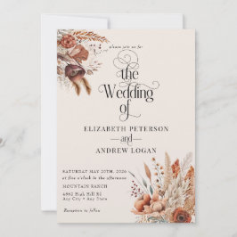 Terracotta Floral | Herbst-Blume Hochzeit Einladung