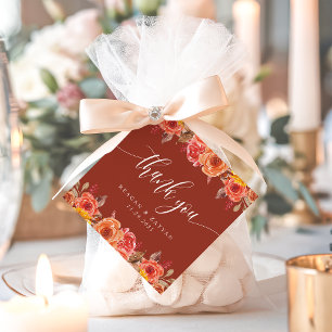 Terracotta Floral Hochzeit im Herbst Geschenkanhänger