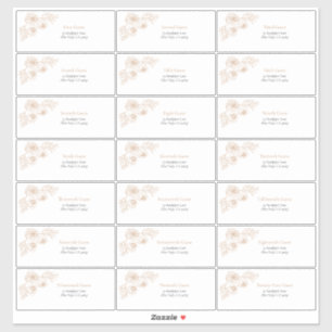 Terracotta Floral Line Art Guest Anschrift Aufkleber