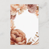 Terracotta Floral Mason Jar Navy Wedding Details Begleitkarte (Rückseite)