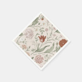 Terracotta Floral Napkins, rustikale Blume, Vintag Serviette (Ecke)