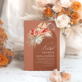 Terracotta Floral Pampas Grass Boho Brautparty Einladung