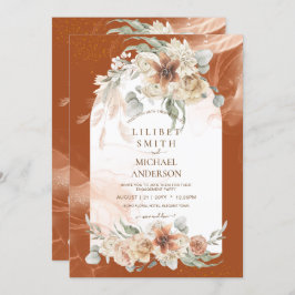 Terracotta Floral Pampas Grass ENGAGEMENT PARTNER