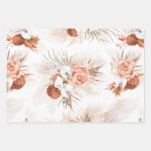 Terracotta Floral Pampas Grass Muster Elegante Wra Geschenkpapier Set (Vorderseite 3)