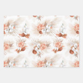 Terracotta Floral Pampas Grass Muster Elegante Wra Geschenkpapier Set (Vorderseite 2)