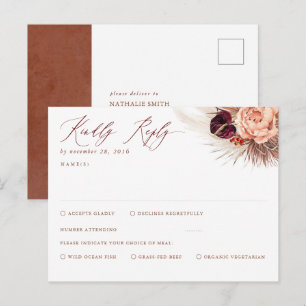 Terracotta Floral Pampas Grass UAWG Postkarte
