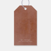 Terracotta Floral Pampas Grass Wedding Geschenkanhänger (Rückseite)