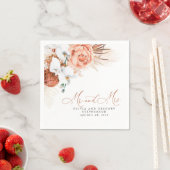Terracotta Floral Pampas Grass Wedding Napkins Serviette (Beispiel)