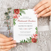 Terracotta Floral Pine Bough Bridesmais Einladungspostkarte