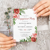 Terracotta Floral Pine Bough Einladung