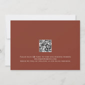 Terracotta Floral QR Hochzeit Rettete den Abend Da Save The Date (Rückseite)