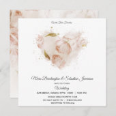 *~* Terracotta Floral QR UAWG Art AR26 Wedding Einladung (Vorne/Hinten)