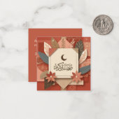 Terracotta Floral Ramadan Mubarak Mitteilungskarte (Vorderseite/Rückseite Beispiel)