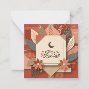 Terracotta Floral Ramadan Mubarak Mitteilungskarte