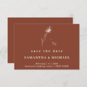 Terracotta Floral Rett Date Dandelion Einladung (Vorne/Hinten)