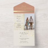 Terracotta Floral Rustic Boho Wedding All In One Einladung (Innen Boden)