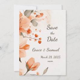 Terracotta Floral Save the Date Einladung