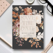 Terracotta Floral Save the Date schwarz Einladung