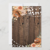 Terracotta Floral Save the Date Wedding Einladung (Rückseite)