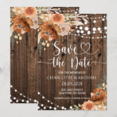 Terracotta Floral Save the Date Wedding Einladung (Vorne/Hinten)