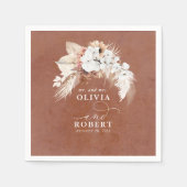 Terracotta Floral Serviette (Vorderseite)