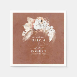 Terracotta Floral Serviette