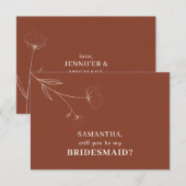 Terracotta Floral Simple Cotton ist meine Brautjun Einladung (Vorne/Hinten)