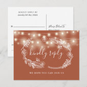 Terracotta Floral Song Request RSVP Card Einladungspostkarte (Vorne/Hinten)