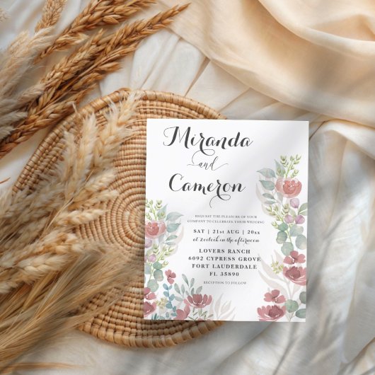 Terracotta Floral Wasserfarbenhochzeit