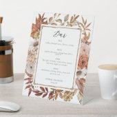 Terracotta Floral Wedding Bar Signature Drink Sockelschild (In SItu)