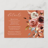 Terracotta Floral Wedding Begleitkarte (Vorderseite)