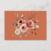 Terracotta Floral Wedding Begleitkarte (Rückseite)
