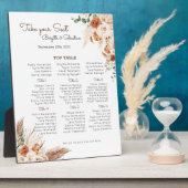 Terracotta Floral Wedding Chart Fotoplatte (Seite)